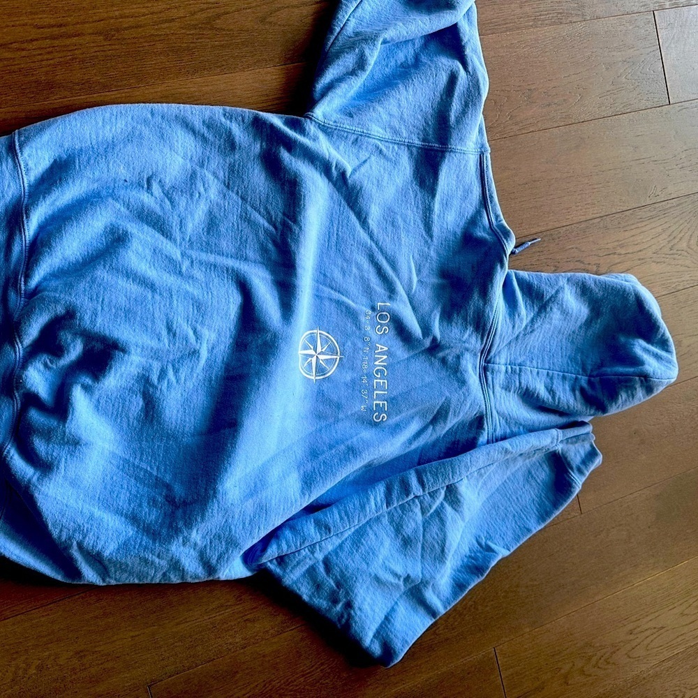 Custom Gildan MLB LA Los Angeles dodgers hoodie in baby blue - Picture 2 of 3